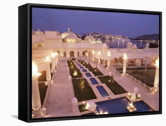 Udai Vilas Oberoi Resort Hotel, Udaipur Lake, Udaipur, Rajasthan State, India-John Henry Claude Wilson-Framed Stretched Canvas