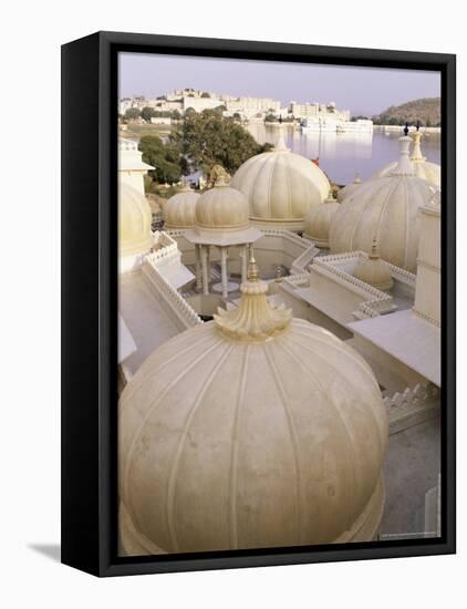 Udai Vilas Oberoi Resort Hotel, Udaipur Lake, Udaipur, Rajasthan State, India-John Henry Claude Wilson-Framed Stretched Canvas