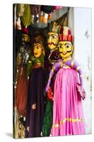 Udaipur, Rajasthan, India. Male and female India toy puppets.-Jolly Sienda-Stretched Canvas