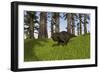 Udanoceratops Walking across a Grassy Field-null-Framed Art Print