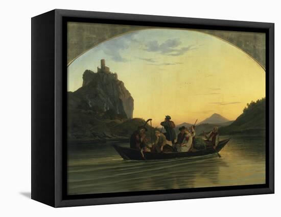 Ueberfahrt Ueber Die Elbe Am Schreckenstein Bei Aussig, 1837-Ludwig Richter-Framed Stretched Canvas
