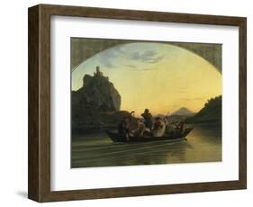 Ueberfahrt Ueber Die Elbe Am Schreckenstein Bei Aussig, 1837-Ludwig Richter-Framed Giclee Print