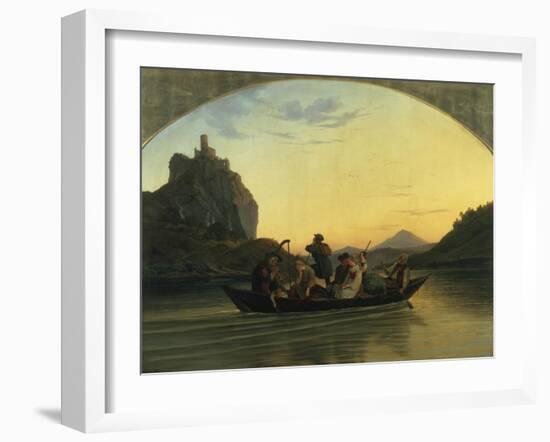 Ueberfahrt Ueber Die Elbe Am Schreckenstein Bei Aussig, 1837-Ludwig Richter-Framed Giclee Print