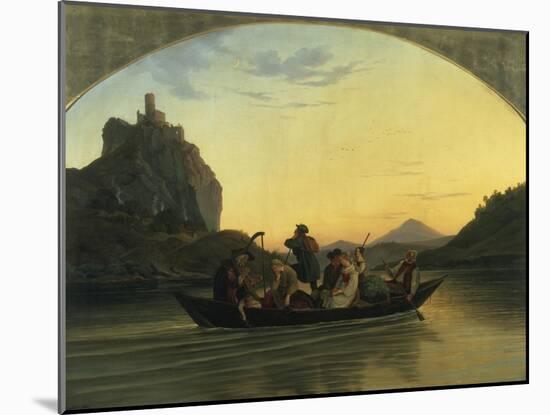 Ueberfahrt Ueber Die Elbe Am Schreckenstein Bei Aussig, 1837-Ludwig Richter-Mounted Giclee Print