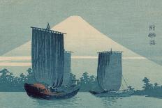 Sailboats Moored under the Moon.-Uehara Konen-Art Print