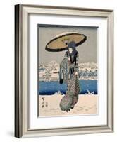 Ueno Shinobazu No Ike Yuki No Kie, 1848-1849-Ando Hiroshige-Framed Giclee Print