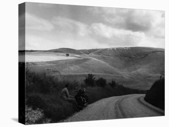 Uffington White Horse-Fred Musto-Stretched Canvas