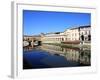 Uffizi Gallery Reflected in Arno River, Florence, UNESCO World Heritage Site, Tuscany, Italy-Vincenzo Lombardo-Framed Photographic Print