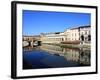 Uffizi Gallery Reflected in Arno River, Florence, UNESCO World Heritage Site, Tuscany, Italy-Vincenzo Lombardo-Framed Photographic Print