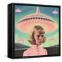 UFO Barbie Collage Art-Samantha Hearn-Framed Stretched Canvas