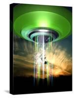 UFO Cattle Abduction, Conceptual Artwork-Victor Habbick-Stretched Canvas