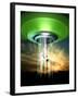 UFO Cattle Abduction, Conceptual Artwork-Victor Habbick-Framed Photographic Print