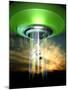 UFO Cattle Abduction, Conceptual Artwork-Victor Habbick-Mounted Photographic Print