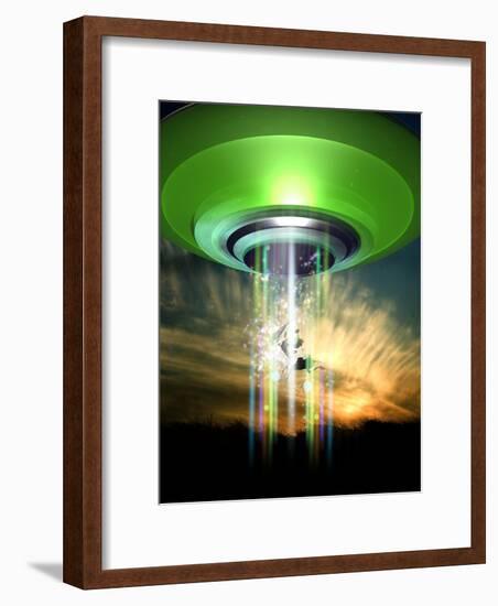 UFO Cattle Abduction, Conceptual Artwork-Victor Habbick-Framed Photographic Print