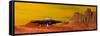Ufo Landing on a Desert Landscape-null-Framed Stretched Canvas