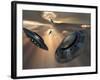 UFO's and Fighter Planes in the Skies over Roswell, New Mexico-Stocktrek Images-Framed Photographic Print