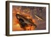 Ufo's from Different Alien Races Fighting Each Other in the Earth's Atmosphere-null-Framed Premium Giclee Print