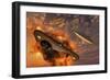 Ufo's from Different Alien Races Fighting Each Other in the Earth's Atmosphere-null-Framed Premium Giclee Print