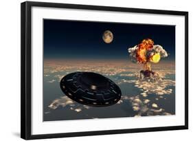 Ufo Sightings Increased Since the Exploding of the First Atomic Bomb-null-Framed Art Print