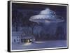 UFO with Classic Domed Disk and Four-Piece Landing Gear-null-Framed Stretched Canvas