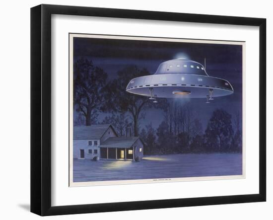 UFO with Classic Domed Disk and Four-Piece Landing Gear-null-Framed Art Print