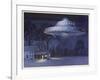 UFO with Classic Domed Disk and Four-Piece Landing Gear-null-Framed Art Print