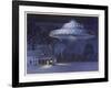 UFO with Classic Domed Disk and Four-Piece Landing Gear-null-Framed Art Print