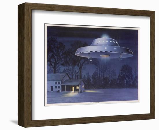 UFO with Classic Domed Disk and Four-Piece Landing Gear-null-Framed Art Print