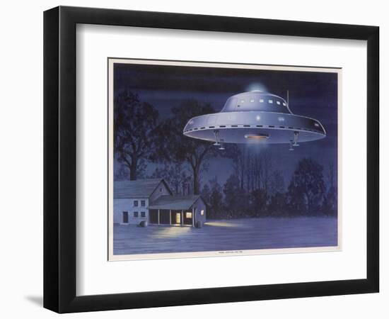 UFO with Classic Domed Disk and Four-Piece Landing Gear-null-Framed Art Print