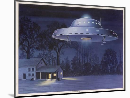 UFO with Classic Domed Disk and Four-Piece Landing Gear-null-Mounted Art Print