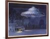 UFO with Classic Domed Disk and Four-Piece Landing Gear-null-Framed Art Print