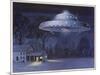 UFO with Classic Domed Disk and Four-Piece Landing Gear-null-Mounted Art Print