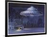 UFO with Classic Domed Disk and Four-Piece Landing Gear-null-Framed Art Print