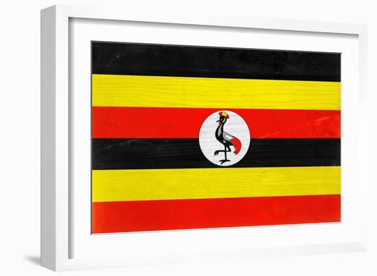 Uganda Flag Design with Wood Patterning - Flags of the World Series-Philippe Hugonnard-Framed Art Print