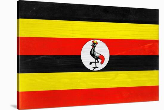 Uganda Flag Design with Wood Patterning - Flags of the World Series-Philippe Hugonnard-Stretched Canvas