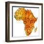 Uganda on Actual Map of Africa-michal812-Framed Art Print