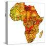 Uganda on Actual Map of Africa-michal812-Stretched Canvas
