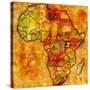 Uganda on Actual Map of Africa-michal812-Stretched Canvas