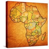 Uganda on Actual Map of Africa-michal812-Stretched Canvas