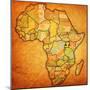 Uganda on Actual Map of Africa-michal812-Mounted Art Print