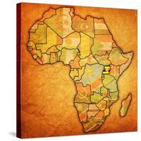 Uganda on Actual Map of Africa-michal812-Stretched Canvas