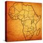 Uganda on Actual Map of Africa-michal812-Stretched Canvas