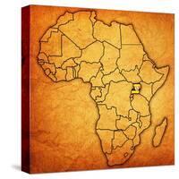 Uganda on Actual Map of Africa-michal812-Stretched Canvas