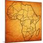 Uganda on Actual Map of Africa-michal812-Mounted Art Print