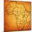 Uganda on Actual Map of Africa-michal812-Mounted Art Print