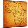 Uganda on Actual Map of Africa-michal812-Mounted Art Print