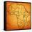 Uganda on Actual Map of Africa-michal812-Framed Stretched Canvas