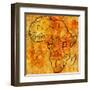 Uganda on Actual Map of Africa-michal812-Framed Art Print