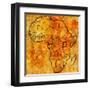 Uganda on Actual Map of Africa-michal812-Framed Art Print