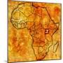 Uganda on Actual Map of Africa-michal812-Mounted Premium Giclee Print